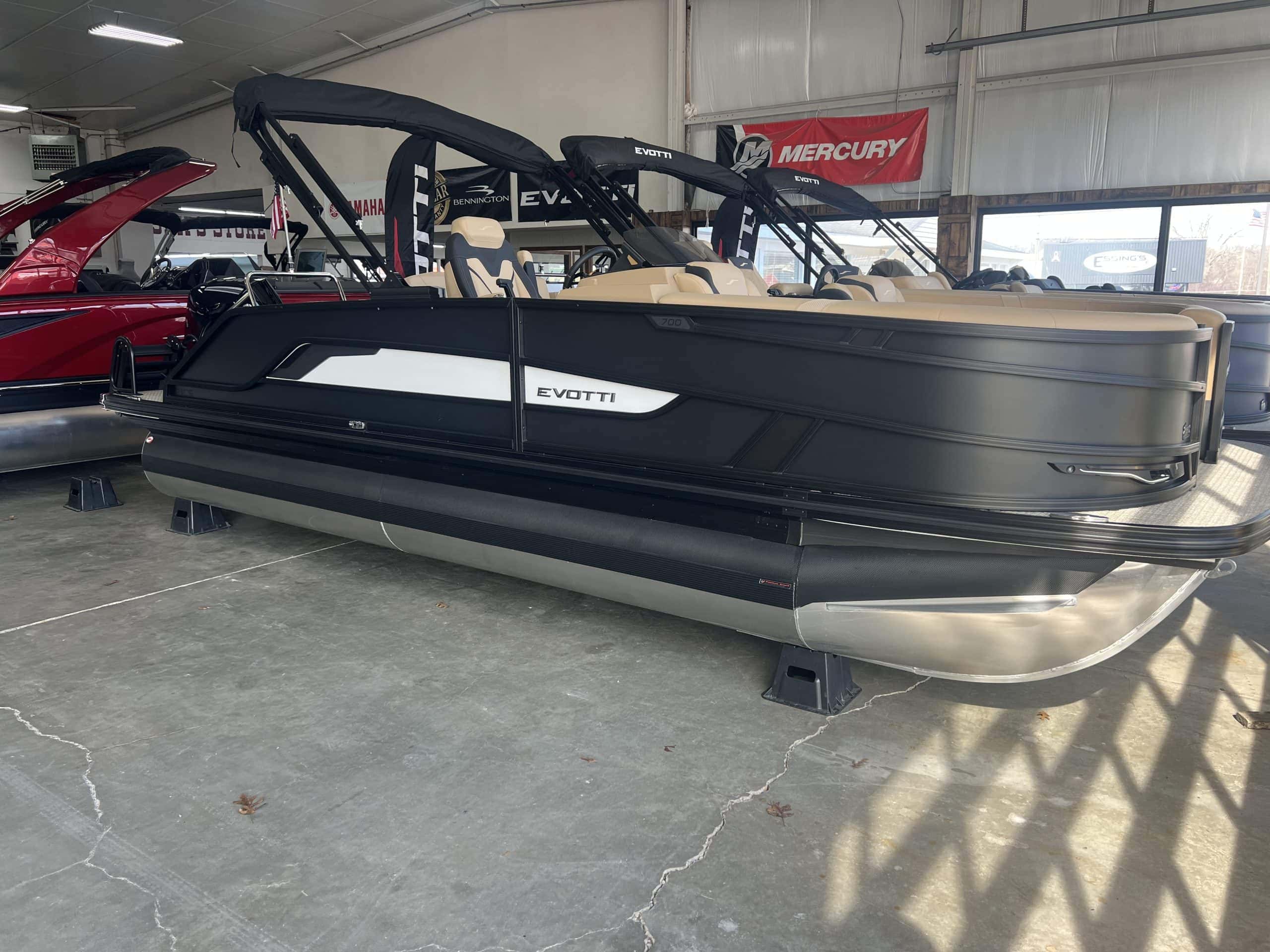 Evotti 721CS pontoon boat for sale at Hall's Sport Center.
