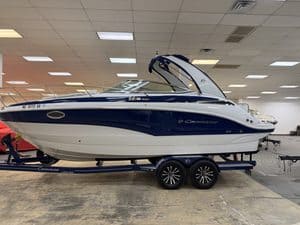Crownline 270CR luxury boat on display at Hall's Sport Center.