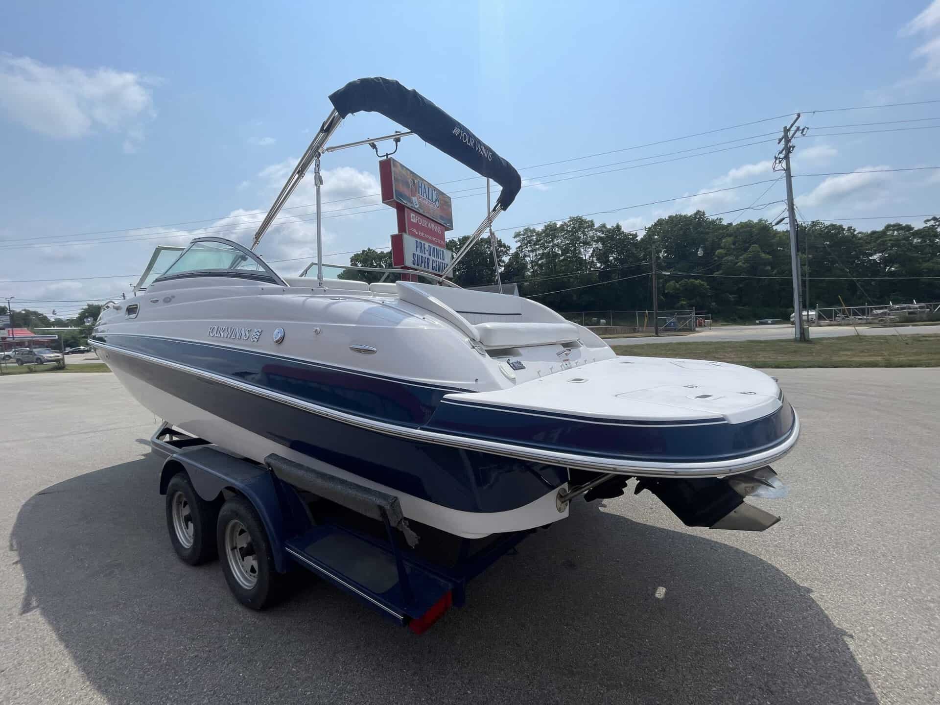 2007 Four Winns 224 Funship boat on trailer at Hall's Sport Center.