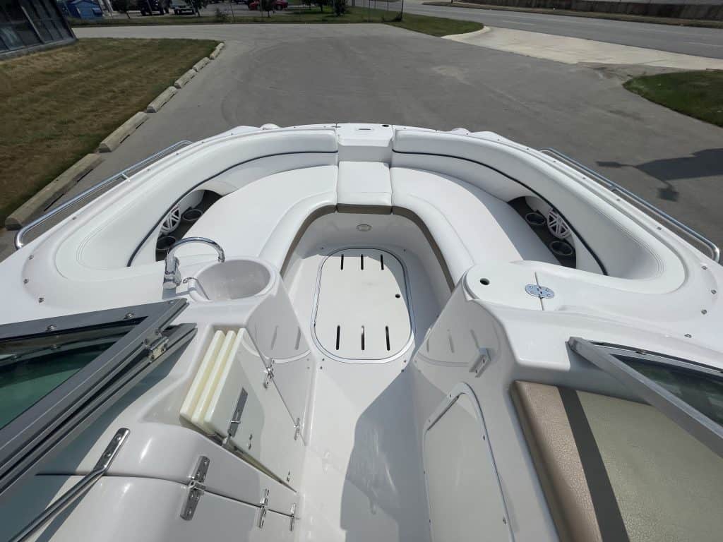 Interior view of a 2007 Four Winns 224 FUNSHIP boat with seating and deck area.