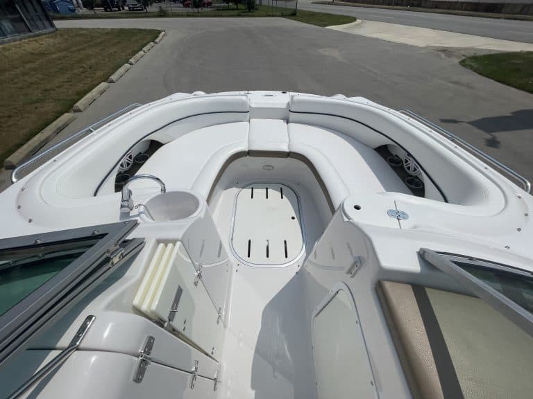 Interior view of a 2007 Four Winns 224 FUNSHIP boat with seating and deck area.