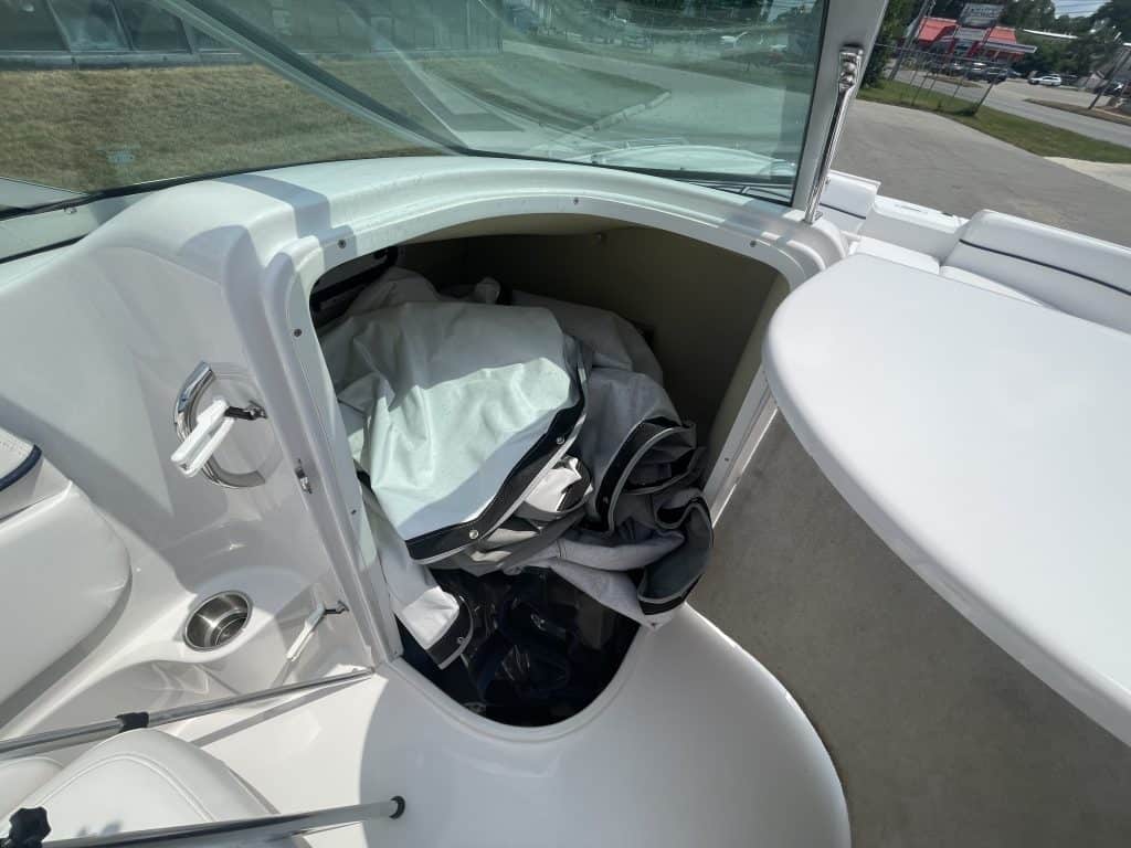 Storage compartment of a 2007 Four Winns 224 FUNSHIP boat.