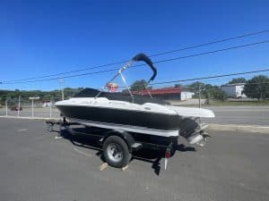 2011 Four Winns 180H boat on trailer at Hall's Sport Center.