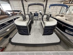 Bennington 22 S1SR pontoon boat at Hall's Sport Center.