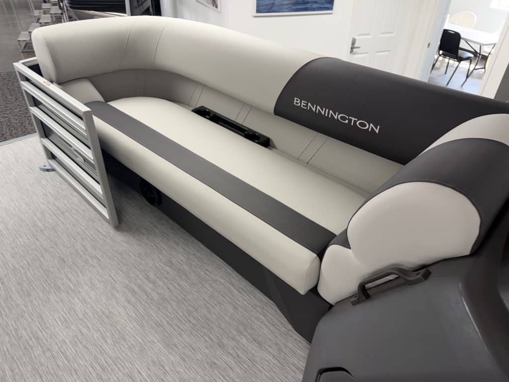 Bennington lounge sofa with black and white upholstery at Hall's Sport Center.
