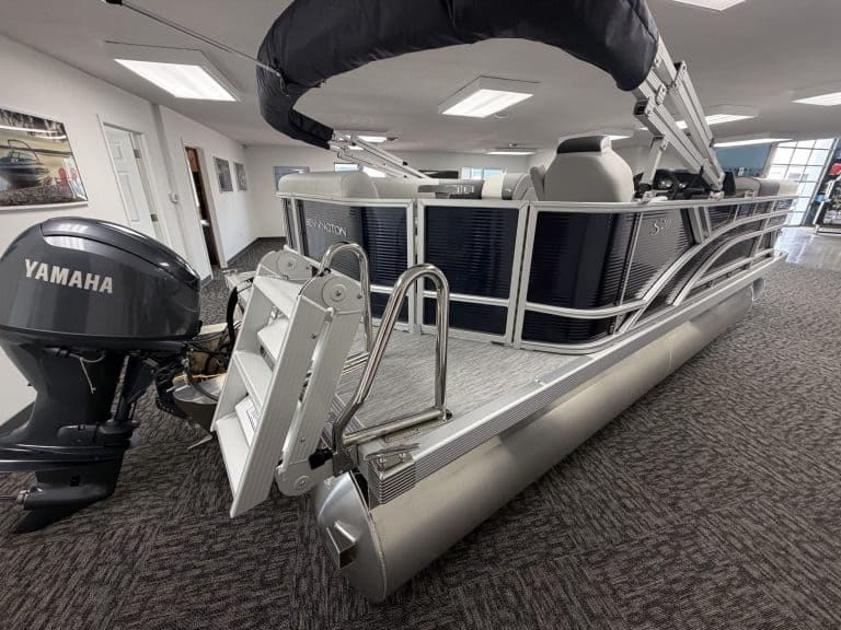 Bennington 20SL S1 pontoon boat at Hall's Sport Center.
