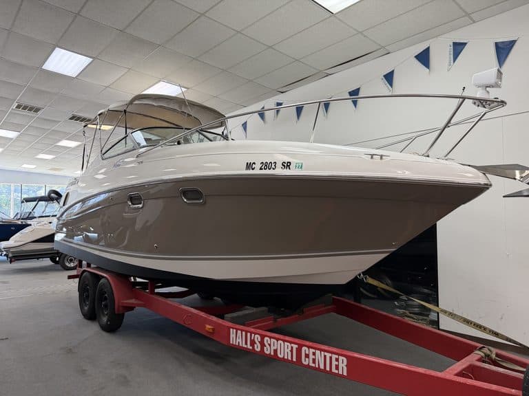 Luxury 2004 Four Winns 268 VISTA boat on display at Hall's Sport Center.