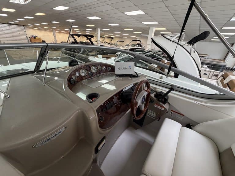 Interior view of a 2004 Four Winns 268 VISTA boat at Hall's Sport Center.