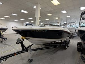 Four Winns 220 Horizon boat on display at Hall's Sport Center.