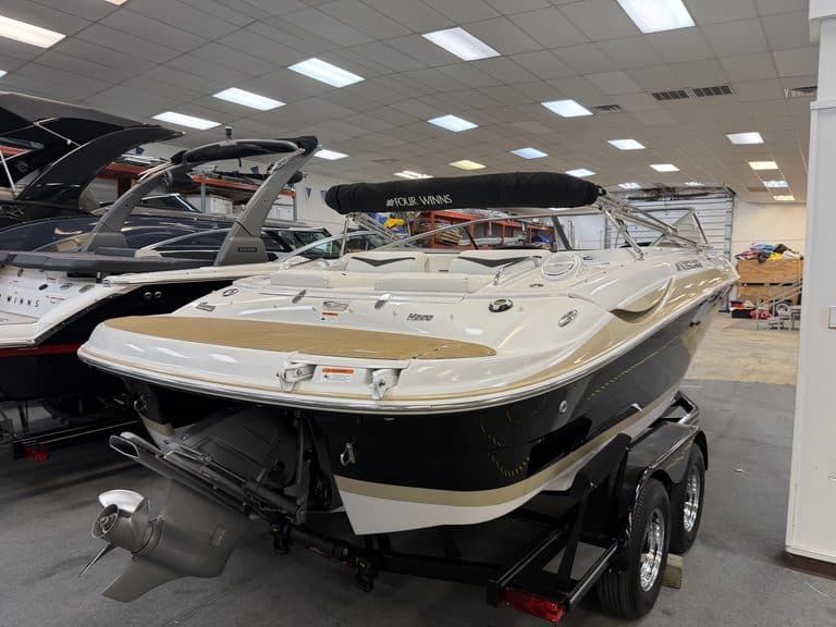 Luxury 2011 Four Winns 220 Horizon boat on display at Hall's Sport Center.