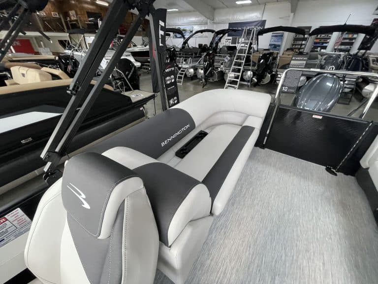 Bennington 22 S1SR pontoon boat at Hall's Sport Center.