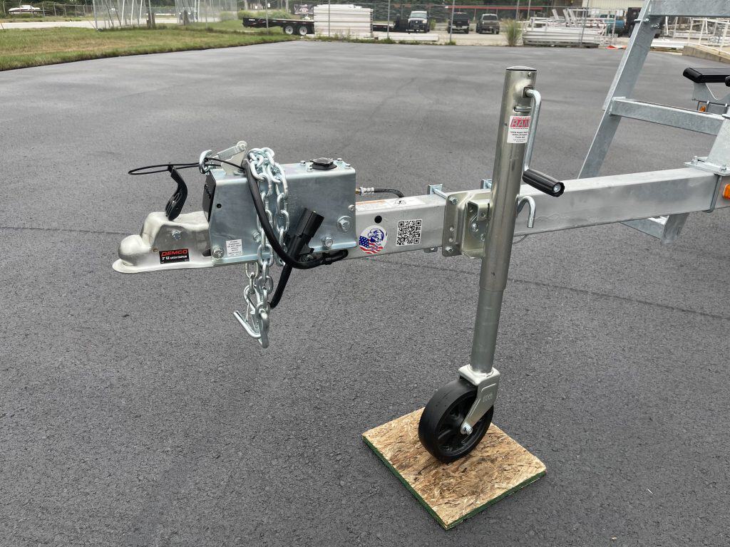 Boat trailer with wheel and hitch at Hall's Sport Center.