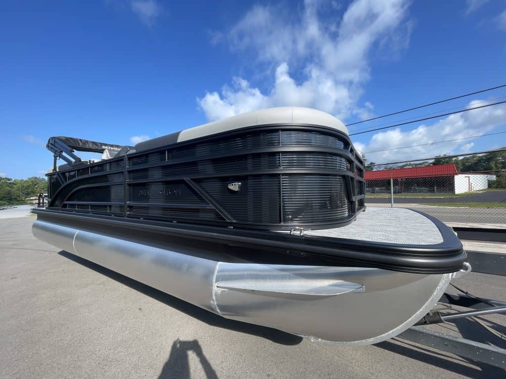 Bennington 22S1 SSR pontoon boat on display at Hall's Sport Center.