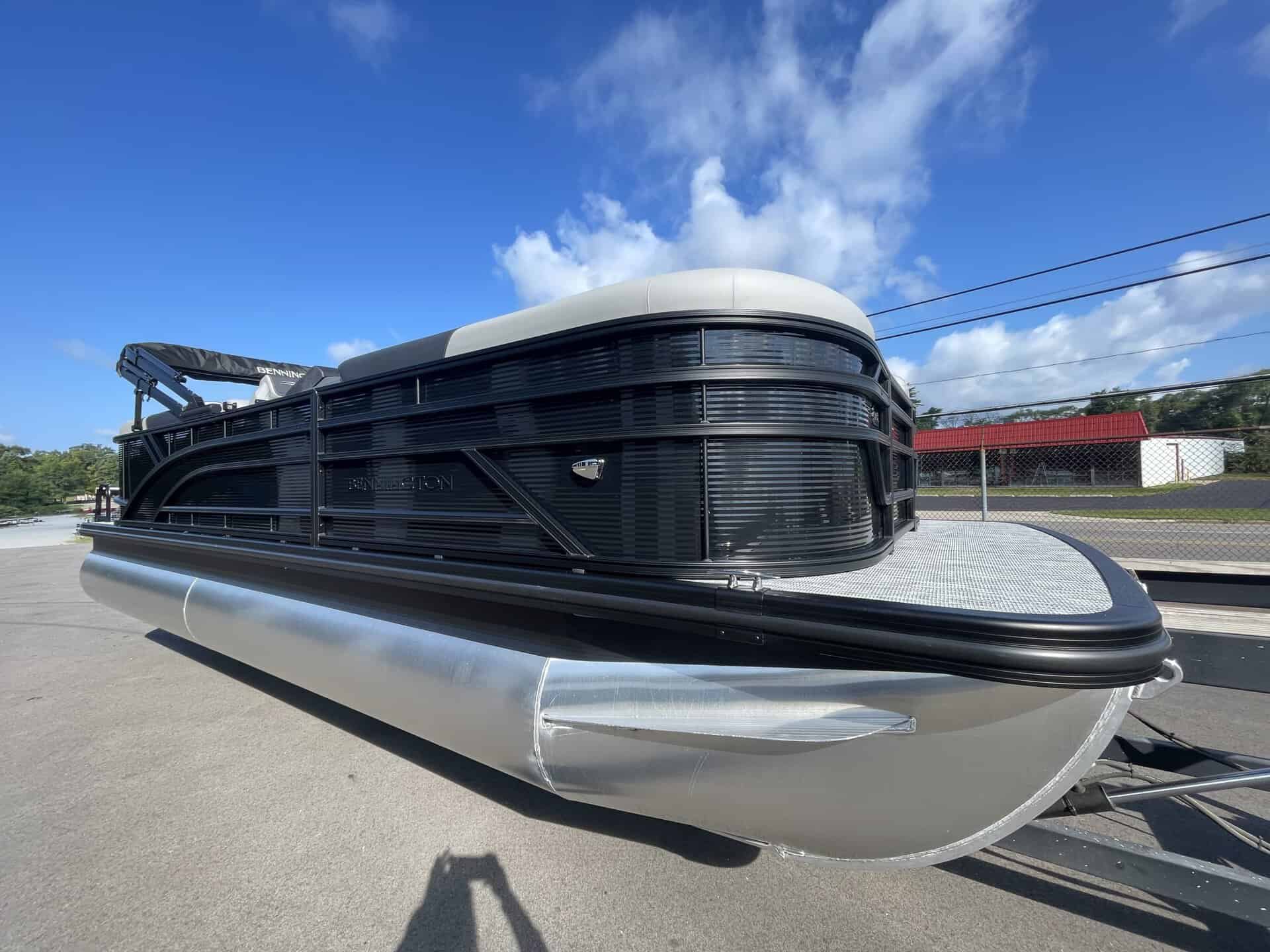 Bennington 22S1 SSR pontoon boat on display at Hall's Sport Center.