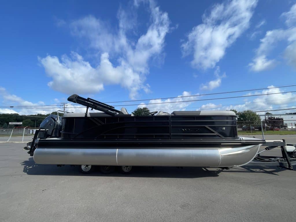 Bennington 22S1 SSR pontoon boat on display at Hall's Sport Center.