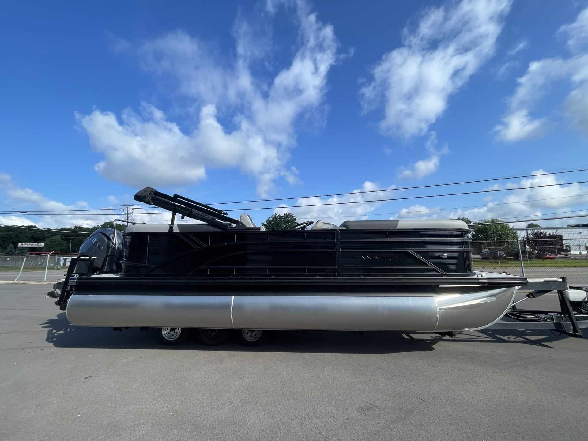 Bennington 22S1 SSR pontoon boat on display at Hall's Sport Center.