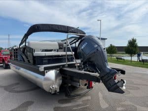Bennington 22 S1SB pontoon boat with Yamaha engine at Hall's Sport Center.