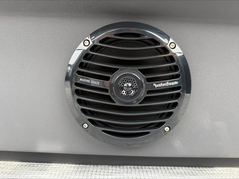 Marine-grade Blackford speaker at Hall's Sport Center.