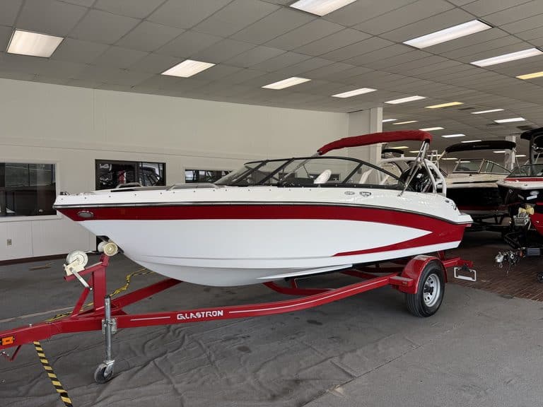 2021 Glastron GX190 boat on trailer at Hall's Sport Center.