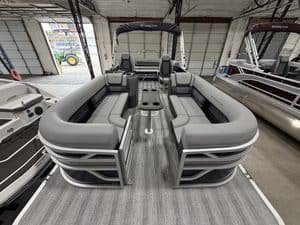 Bennington 23 SSB pontoon boat at Hall's Sport Center.