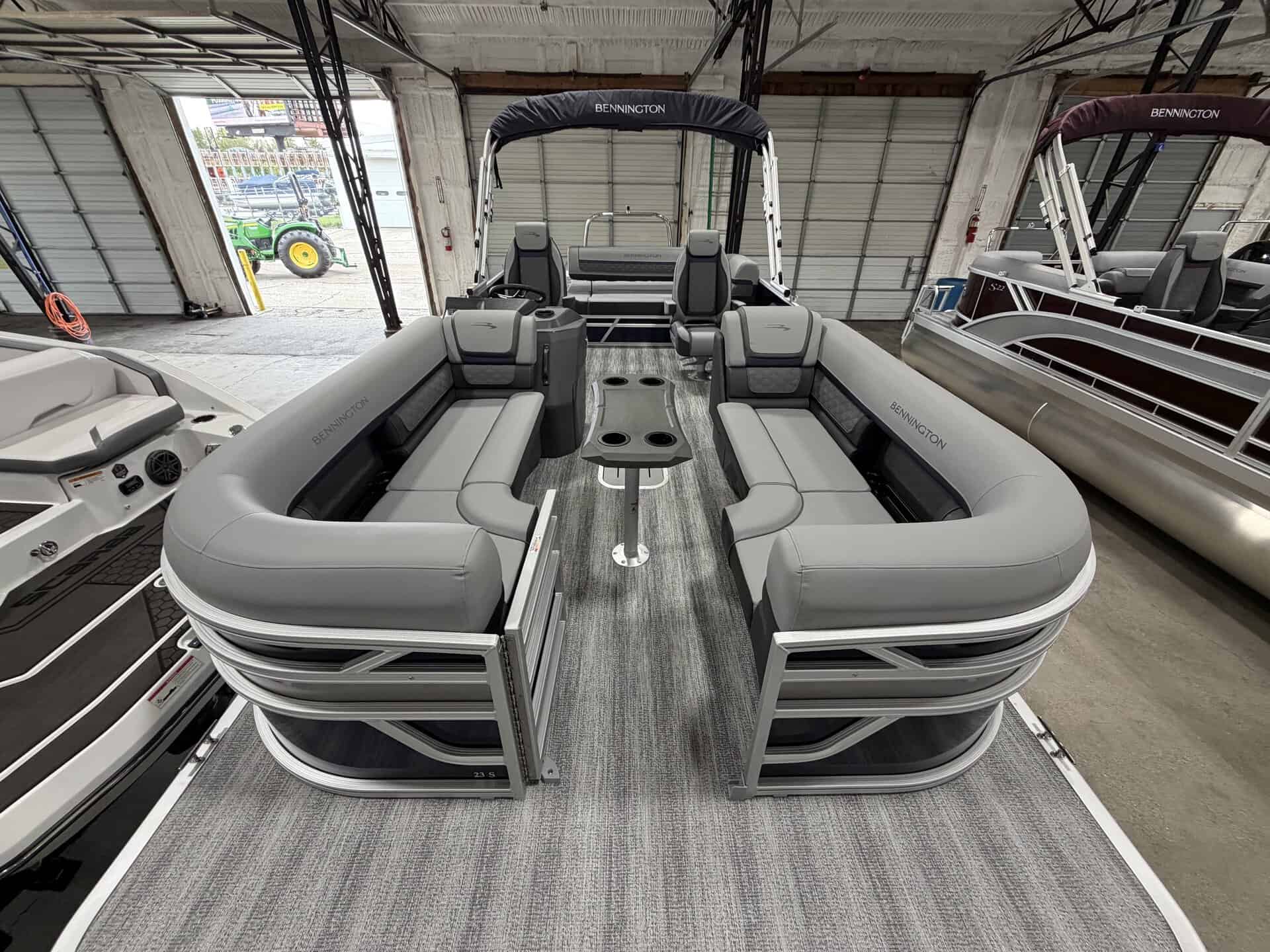 Bennington 23 SSB pontoon boat at Hall's Sport Center.