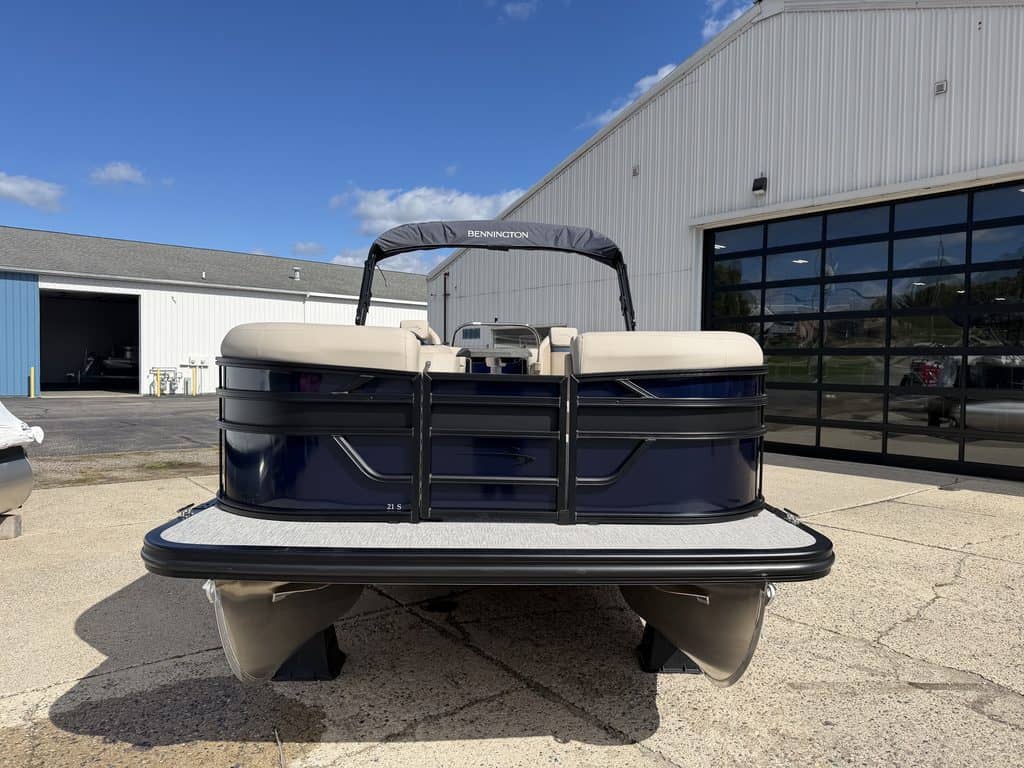 Bennington 21 SSR pontoon boat at Hall's Sport Center.