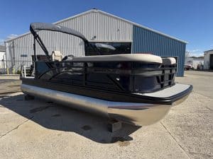 Bennington 20 SL pontoon boat at Hall's Sport Center.