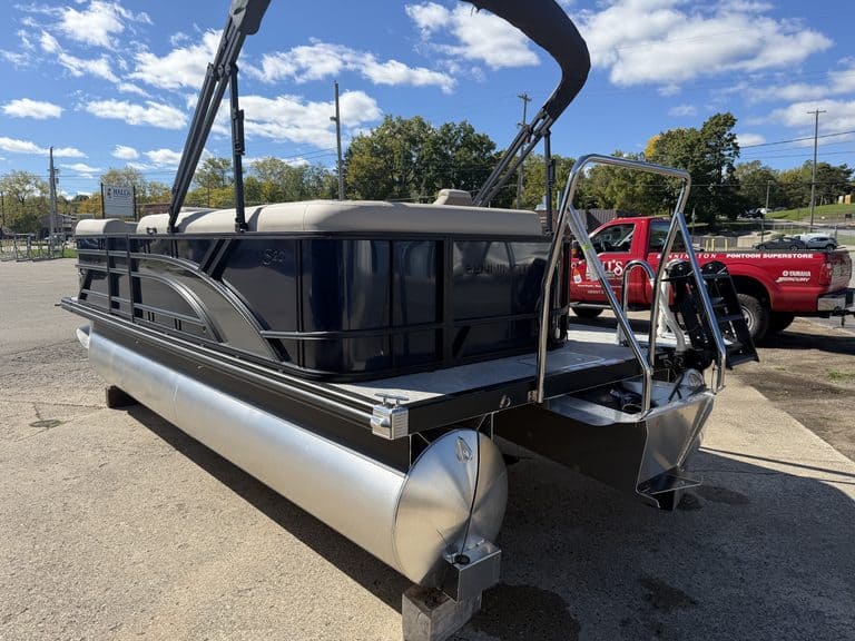 Bennington 20 SL pontoon boat with black exterior and canopy for sale.