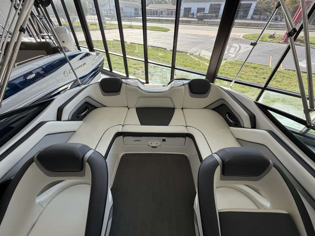 Interior view of a Yamaha Jet SX192 boat with seating and steering area.