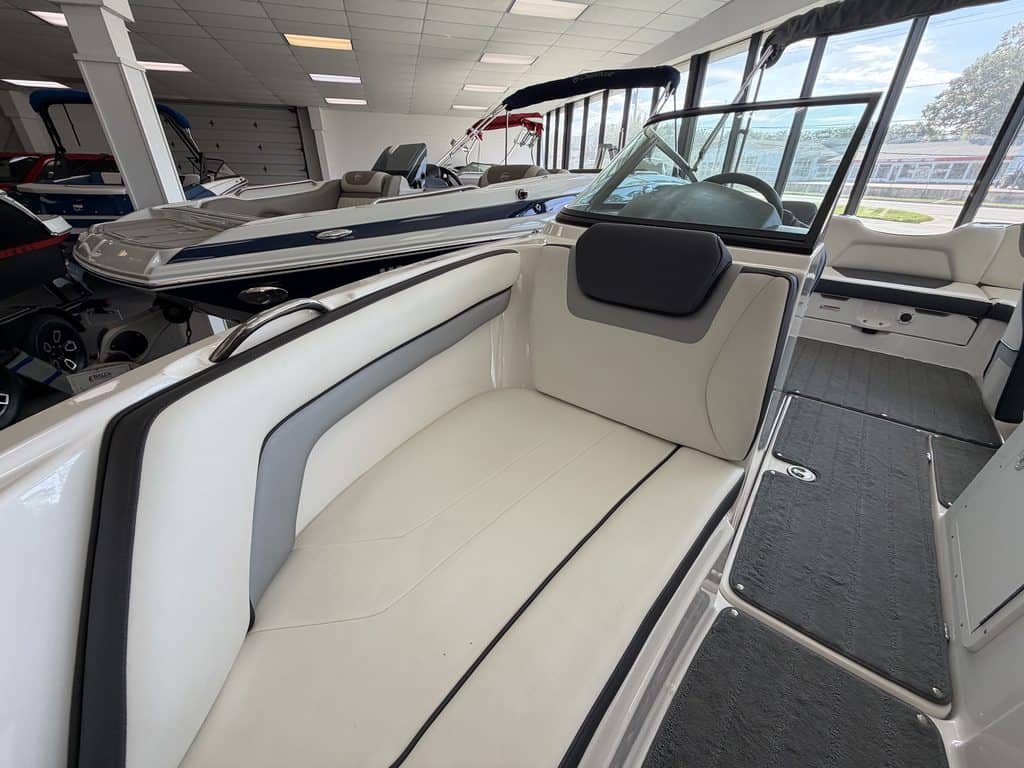 Interior view of a Yamaha Jet SX192 boat at Hall's Sport Center.