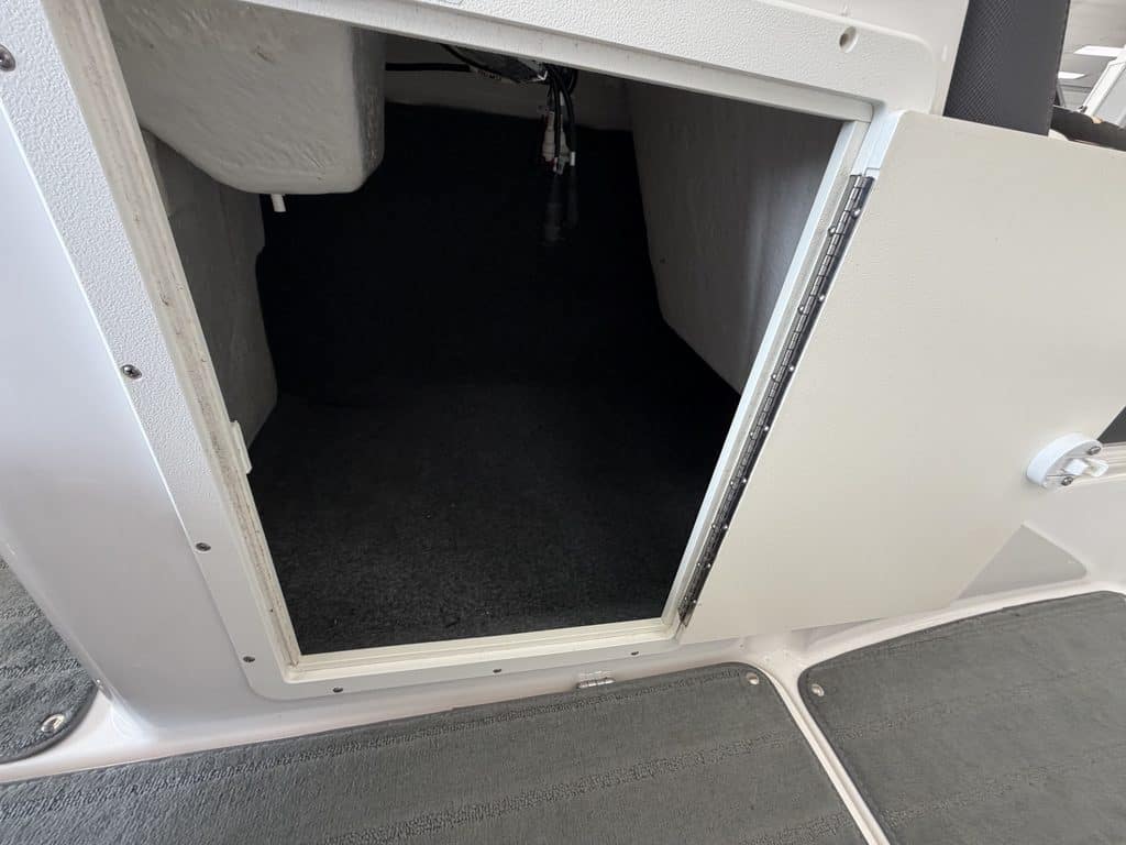 Open storage compartment of Yamaha Jet SX192 boat.