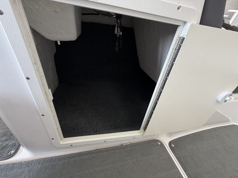 Open storage compartment of Yamaha Jet SX192 boat.
