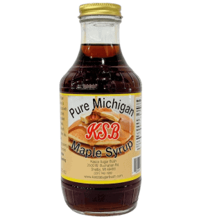 Pure Michigan Kasza Maple Syrup 16oz bottle for natural sweetening.
