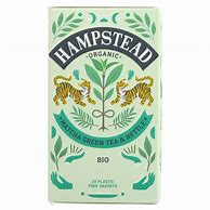 Hampstead Organic Matcha Green Tea & Nettle tea box with green and white design.