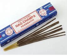 Nag Champa incense sticks in a box for spiritual and relaxation use.