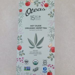 Organic hemp tea bags with natural ingredients and eco-friendly certifications.
