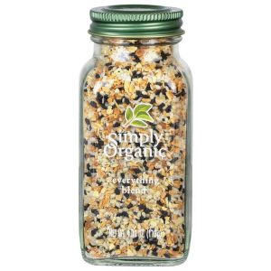 Organic spice blend in a glass jar with green lid, labeled Simply Organic.