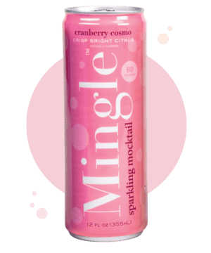 Healthy Roots Cranberry Cosmo sparkling mocktail can with vibrant pink design.