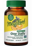 Bottle of Megafood Woman's 40+ One Daily Multi Vitamin with label details.
