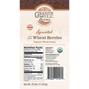 Organic sprouted wheat berries from Healthy Roots for healthy baking and cooking.