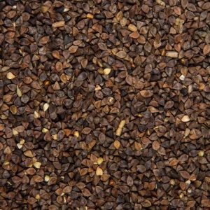 Close-up of organic buckwheat grains for healthy eating.