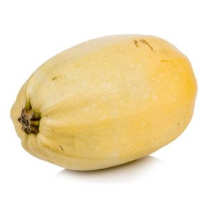Fresh organic spaghetti squash on white background for healthy roots.