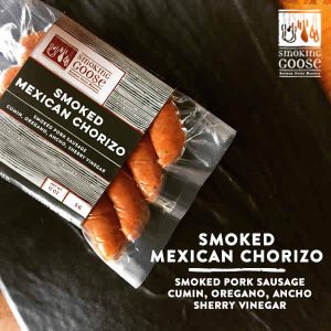 Smoked Mexican chorizo sausage from Healthy Roots with spices and herbs.