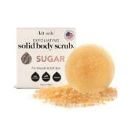 Kitsch exfoliating body scrub sugar bar for all skin types with natural ingredients.