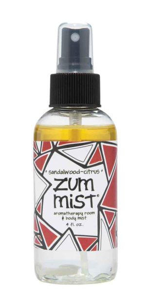 Healthy Roots Zum Mist room and body spray with sandalwood-citrus scent.