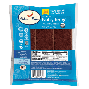 Healthy Roots vegan bulgogi jerky with low sodium and no added oil.