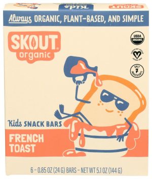 Healthy Roots organic French Toast snack bar for kids, plant-based and gluten-free.