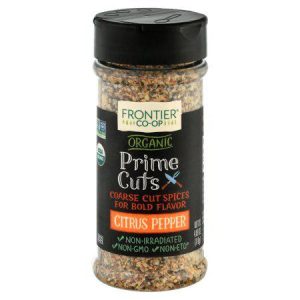 Organic citrus pepper spice for bold flavor, non-irradiated, non-GMO, non-ETO.