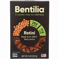 Red lentil rotini pasta from Bentilia, gluten-free and high in protein, ideal for healthy meals.