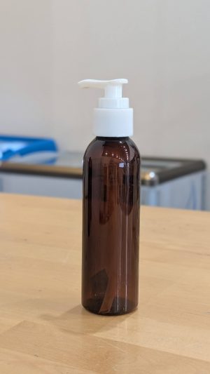 4oz plastic pump bottle for skincare or liquids from Healthy Roots.